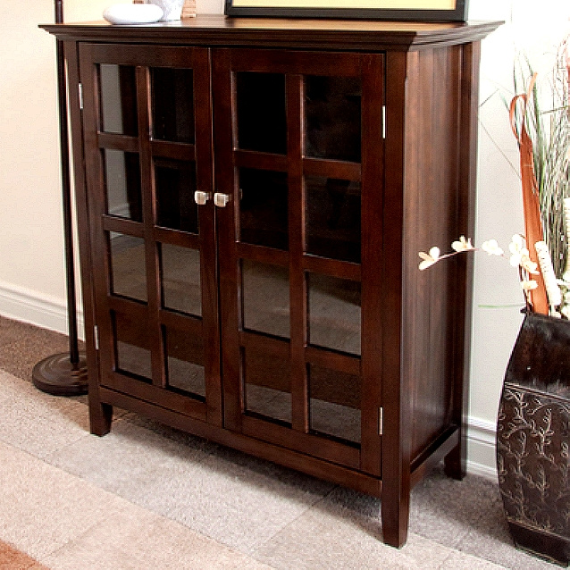 Brown Mission Craftsman Solid Pine Buffet Cabinet